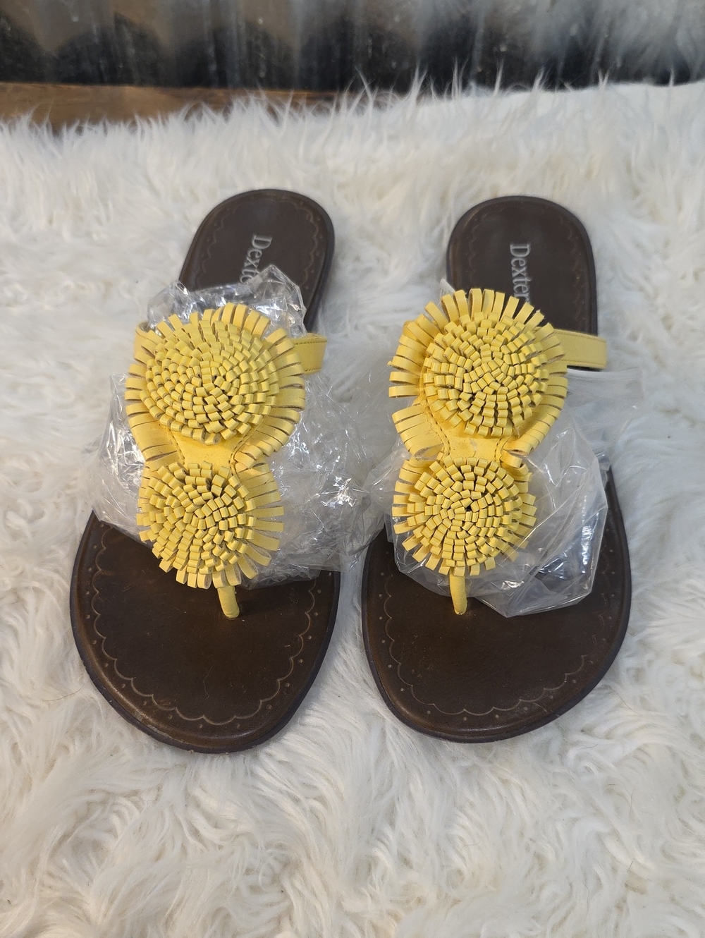 Dexter Yellow Floral Thong Sandals